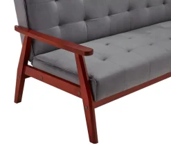 Schlafsofa dunkelgrau Samt