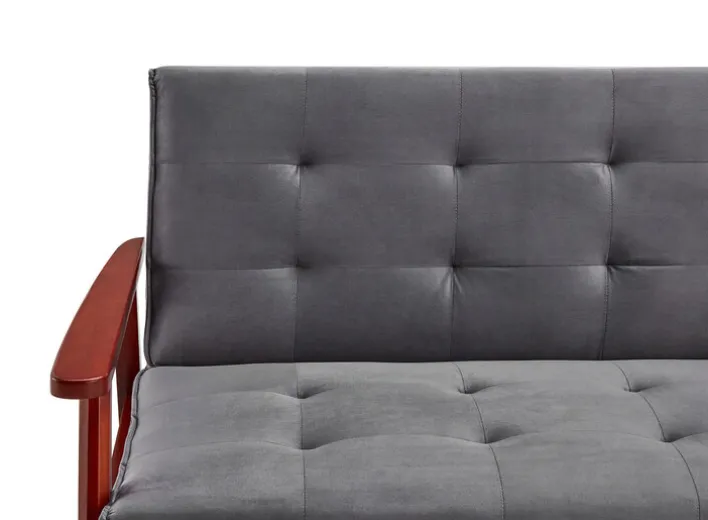 Schlafsofa dunkelgrau Samt