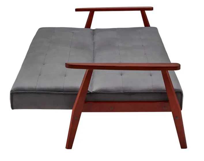 Schlafsofa dunkelgrau Samt