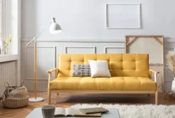 Schlafsofa senfgelb Strukturstoff