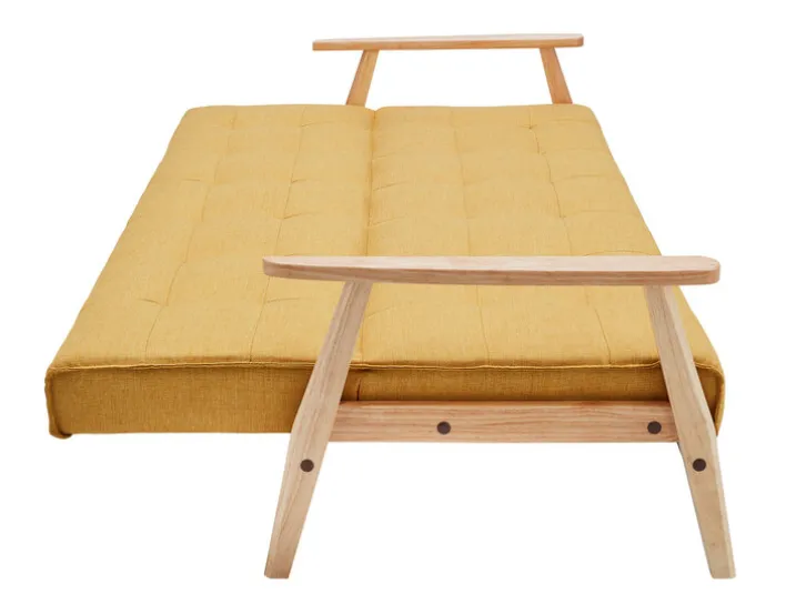 Schlafsofa senfgelb Strukturstoff