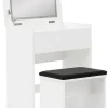 Schminktisch mit Hocker und Spiegel 60 x 81 cm weiß
