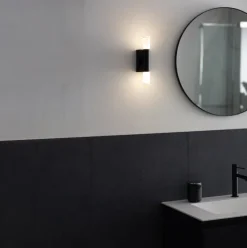 SCHÖNER WOHNEN-Kollektion LED Badlampe Wand TWICE 7 cm schwarz