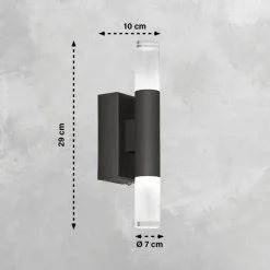 SCHÖNER WOHNEN-Kollektion LED Badlampe Wand TWICE 7 cm schwarz