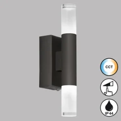 SCHÖNER WOHNEN-Kollektion LED Badlampe Wand TWICE 7 cm schwarz