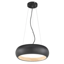 SCHÖNER WOHNEN-Kollektion LED Pendelleuchte WOOD 40 cm schwarz