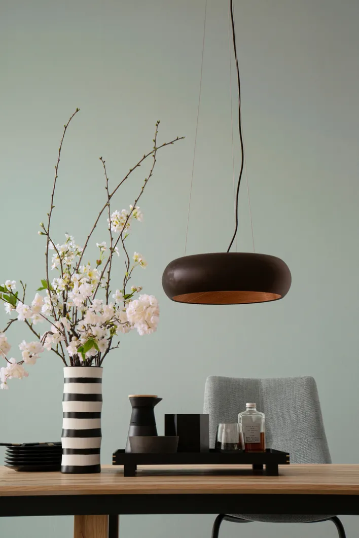 SCHÖNER WOHNEN-Kollektion LED Pendelleuchte WOOD 40 cm schwarz