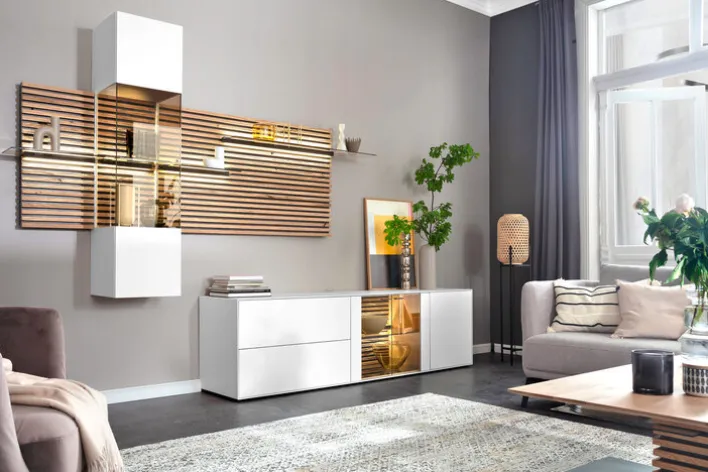 SCHÖNER WOHNEN-Kollektion Wohnwand YONNA mit Glasboden