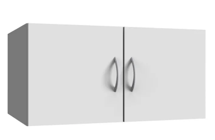 Schrankaufsatz 80 x 64 x 40 cm Holznachbildung weiß