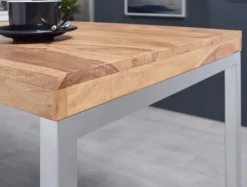 Schreibtisch GUNA 120 x 60 cm chromfarbig/ Akazie massiv