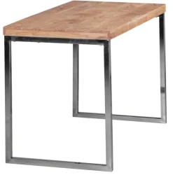 Schreibtisch GUNA 120 x 60 cm chromfarbig/ Akazie massiv