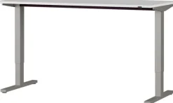 Schreibtisch ISORNO 160 x 80 cm Lichtgrau/ silberfarbig