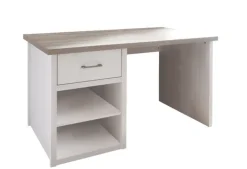 Schreibtisch LUCA 141 x 77 x 81 cm weiß/ braun