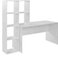Schreibtisch mit Regal 170 x 144 cm Weiß