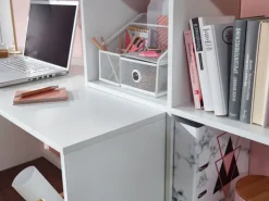 Schreibtisch mit Regal 170 x 144 cm Weiß