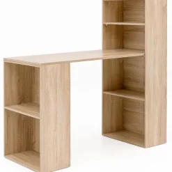 Schreibtisch mit Regal 120 x 120 cm Eiche Sonoma