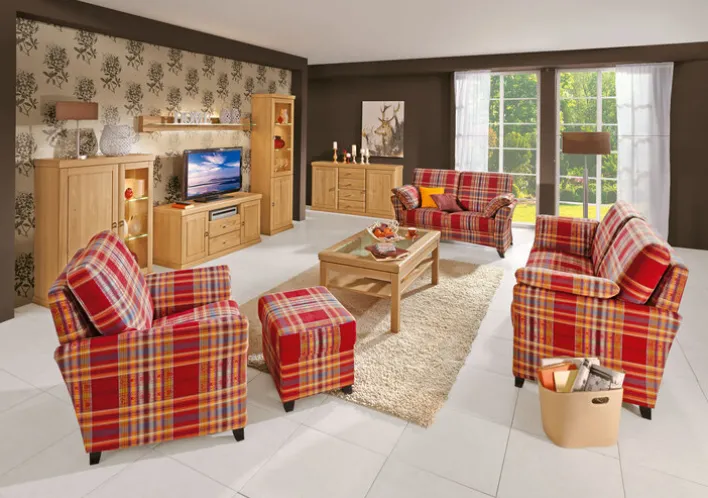 SCHRÖNO Sofa 2-Sitzer SYDNEY Stoffbezug kariert