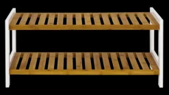 Schuhregal 70 x 34 cm natur/weiß