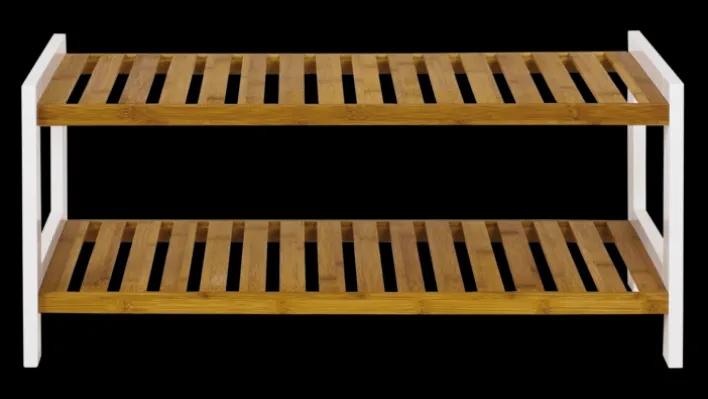 Schuhregal 70 x 34 cm natur/weiß