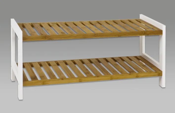 Schuhregal 70 x 34 cm natur/weiß