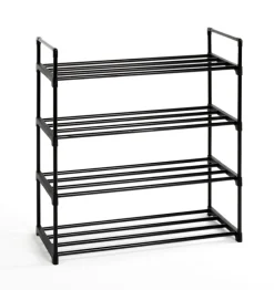 Schuhregal 65 x 74 cm Schwarz Metall