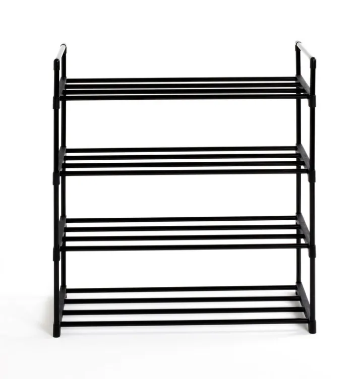 Schuhregal 65 x 74 cm Schwarz Metall