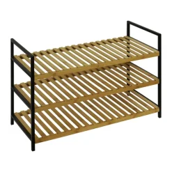 Schuhregal FRITZI 70 x 48,5 x 30 cm Bambus naturfarben/schwarz