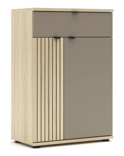 Schuhschrank 70 x 103 cm Basalt supermatt/Riva-Eiche-Dekor