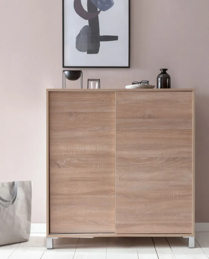 Schuhschrank 100 x 108 cm Sonoma Eiche braun