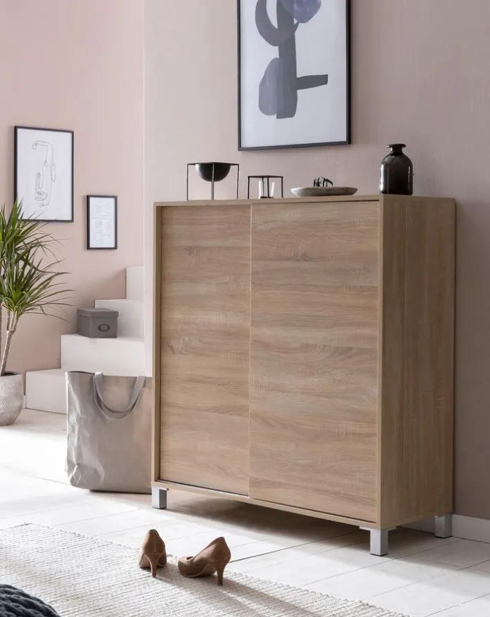 Schuhschrank 100 x 108 cm Sonoma Eiche braun