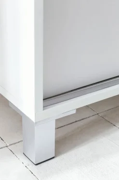 Schuhschrank 100 x 108 cm weiß silberfarbig