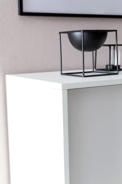 Schuhschrank 100 x 108 cm weiß silberfarbig