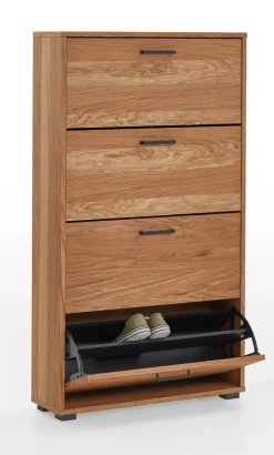Schuhschrank 78 x 138 cm Eiche furniert/geölt