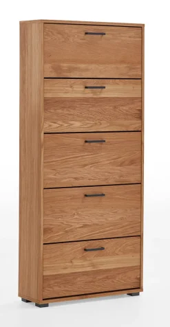 Schuhschrank 78 x 170 cm Eiche furniert/geölt