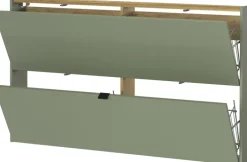 Schuhschrank AMECA 140 x 83 x 18 cm taupegrün/braun