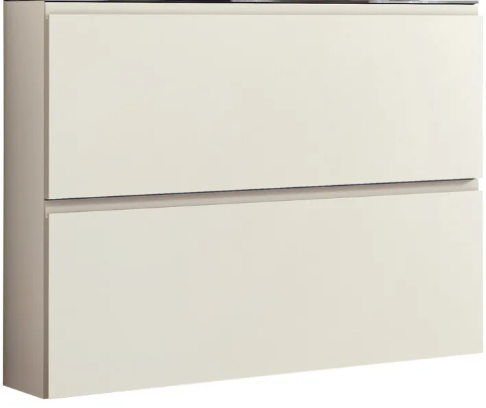 Schuhschrank GARDASEE 22 x 110 x 81 cm Holznachbildung sand