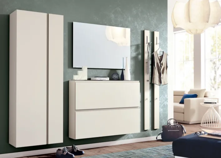 Schuhschrank GARDASEE 22 x 110 x 81 cm Holznachbildung sand