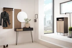 Schuhschrank HANK schwarz/Akustikpaneel Optik