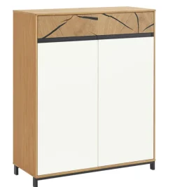 Schuhschrank KASTINA Eiche Bianco/ Lack weiß