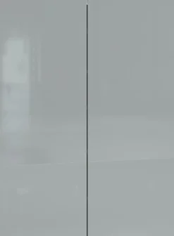 Schuhschrank LEVIN 87 x 120 cm Glasfront Silbergrau/Graphit