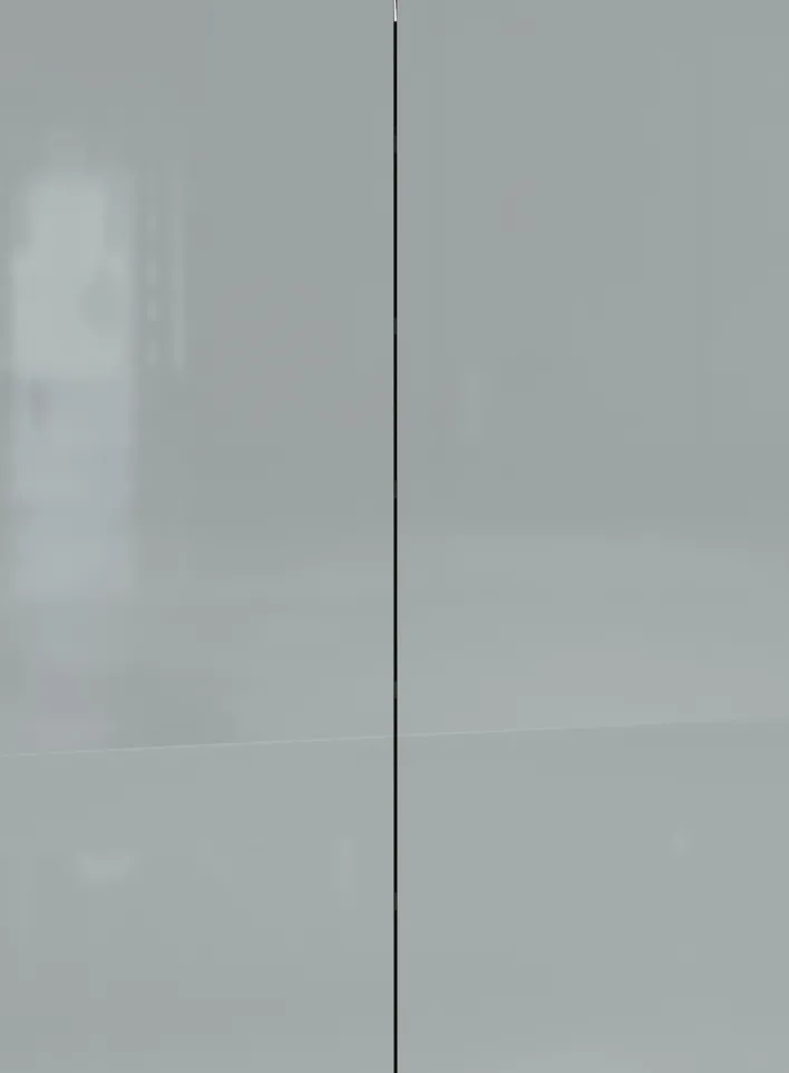 Schuhschrank LEVIN 87 x 120 cm Glasfront Silbergrau/Graphit