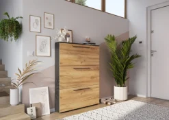 Schuhschrank SARAH 100 x 129 cm Braun/Graphit