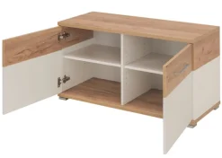 Schuhschrank THEO 96 x 51 cm Weiß/ Navarra Eiche NB