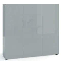 Schuhschrank VERONA 120 x 115 cm Grau Lack Dekor