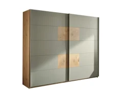 Schwebetürenschrank SIMADA braun/ grün