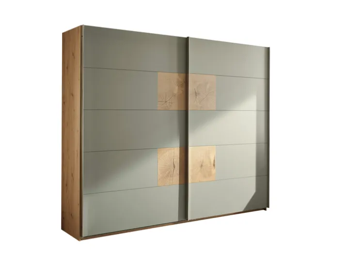 Schwebetürenschrank SIMADA braun/ grün