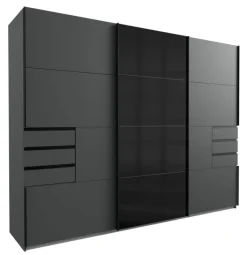 Schwebetürenschrank TENERIFFA 270 x 210 cm grau/ schwarz