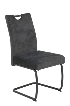 Schwingstuhl LAURINA I 2er Set anthrazit/Gestell schwarz