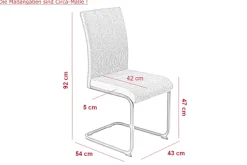 Schwingstuhl LINN 2er Set Webstoff anthrazit