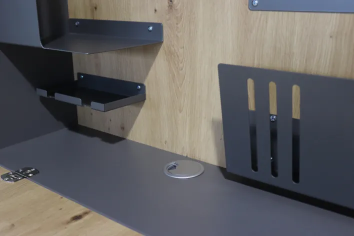 Sekretär 120 cm Graphit/ Asteiche